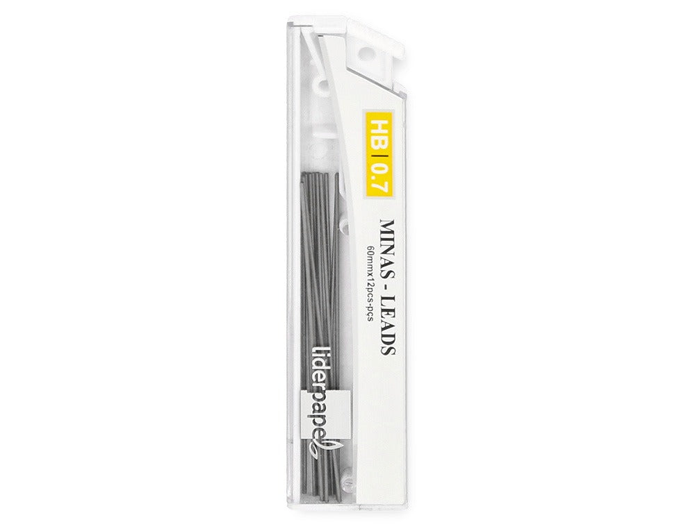 Minas liderpapel grafito 0,7 mm hb tubo de 12 minas longitud 60 mm.