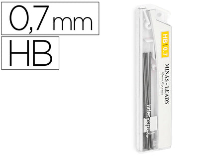 Minas liderpapel grafito 0,7 mm hb tubo de 12 minas longitud 60 mm.