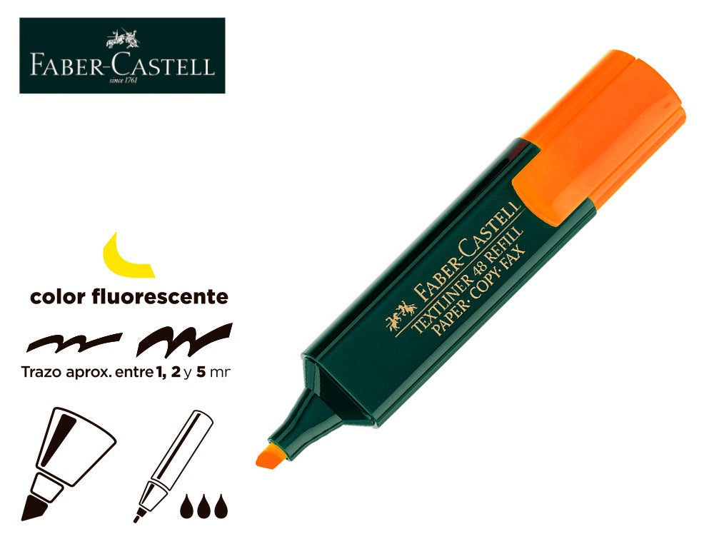 Rotulador faber castell fluorescente textliner 48