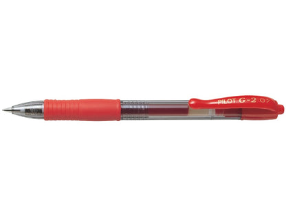 Bolígrafo Pilot g-2 tinta gel retráctil sujeción de caucho.