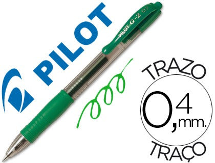 Bolígrafo Pilot g-2 tinta gel retráctil sujeción de caucho.